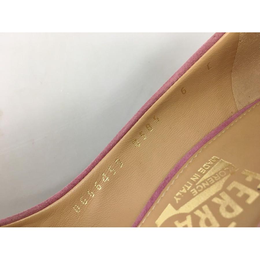 サルヴァトーレ フェラガモ Salvatore Ferragamo ラウンドトゥパンプス 6 ピンク ハイヒール レディース スエード イタリア製 2602LT205 |  | 06
