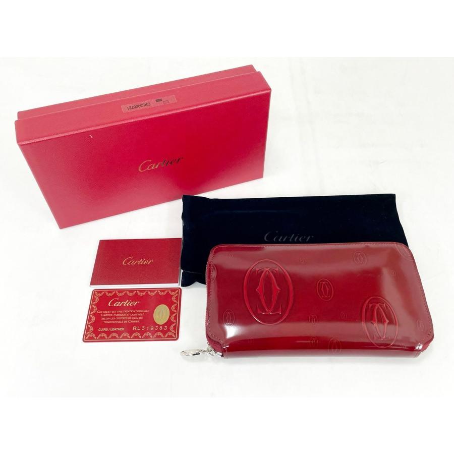 カルティエ Cartier 長財布 ハッピーバースデー ラウンドファスナー ボルドー レディース エナメル Gカード 保存袋 箱付き 美品 2602LT256 |  | 11