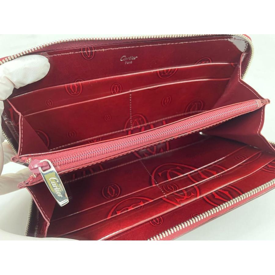 カルティエ Cartier 長財布 ハッピーバースデー ラウンドファスナー ボルドー レディース エナメル Gカード 保存袋 箱付き 美品 2602LT256 |  | 04