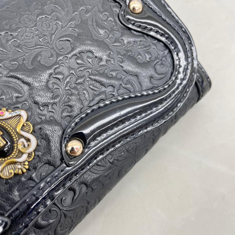 ANNA SUI（アナスイ） 長財布 ブラック 小銭入れ がま口 保存袋付き