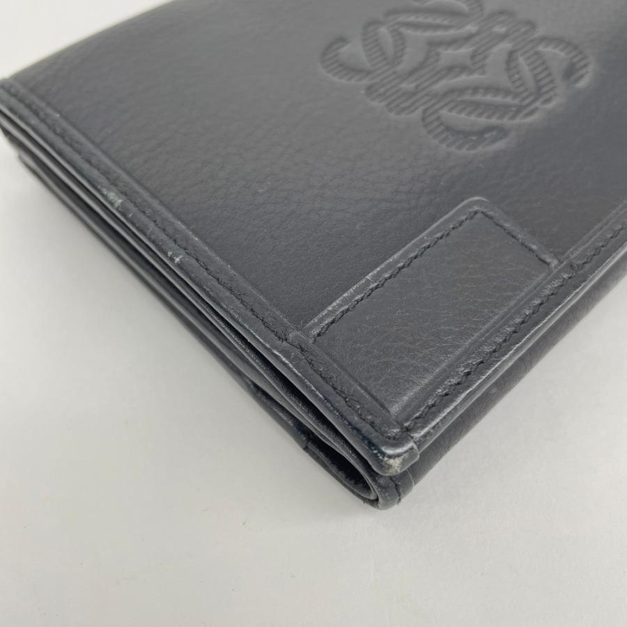 LOEWE（ロエベ） アナグラム 二つ折り財布 Wホック ブラック