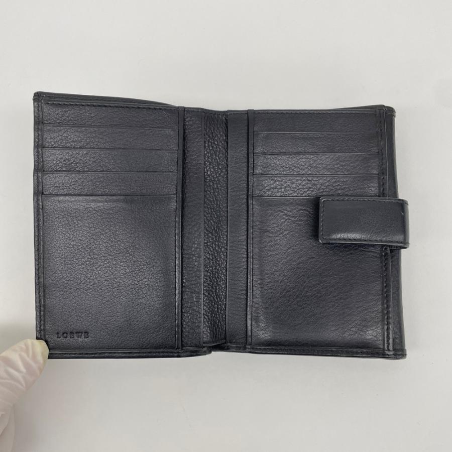 LOEWE（ロエベ） アナグラム 二つ折り財布 Wホック ブラック