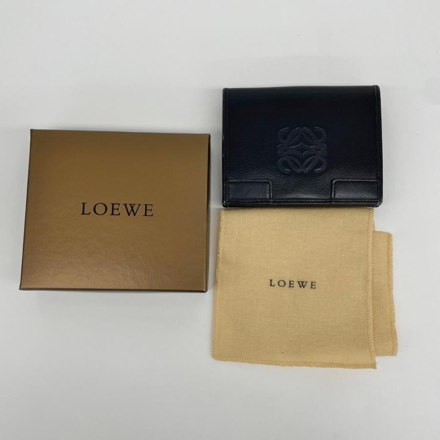 LOEWE（ロエベ） アナグラム 二つ折り財布 Wホック ブラック