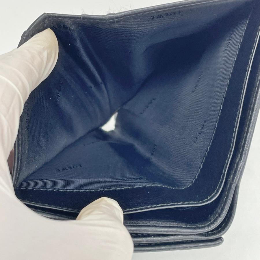 LOEWE（ロエベ） アナグラム 二つ折り財布 Wホック ブラック