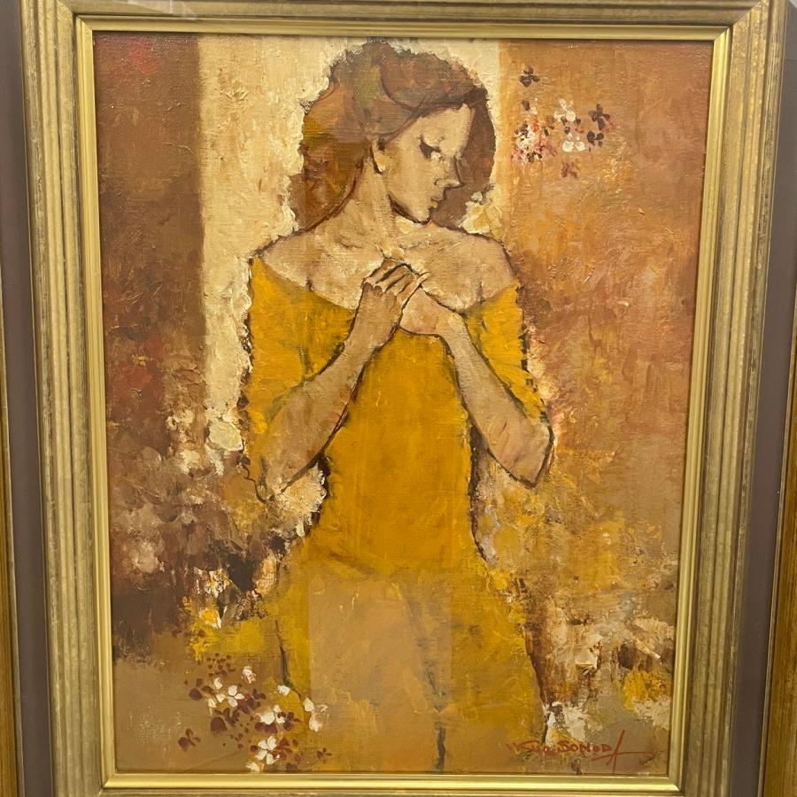 園田随夫 肉筆油彩画 真作 約54.5×63.5×7.5cm 6号 : ハウマッチYahoo