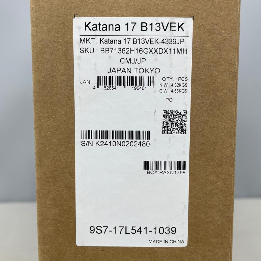 MSI ノートパソコン Katana 17 B13V Windows11 home Core i7 13620H