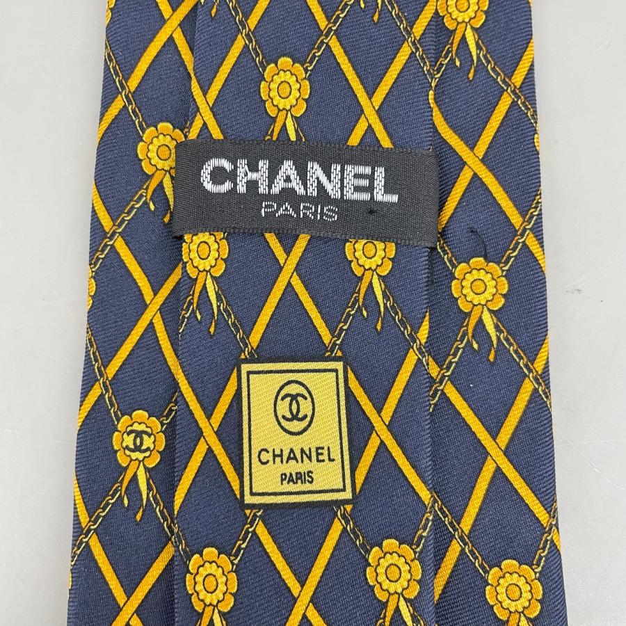 シャネル CHANEL ネクタイ シルク100% ネイビー 総柄 : ハウマッチ