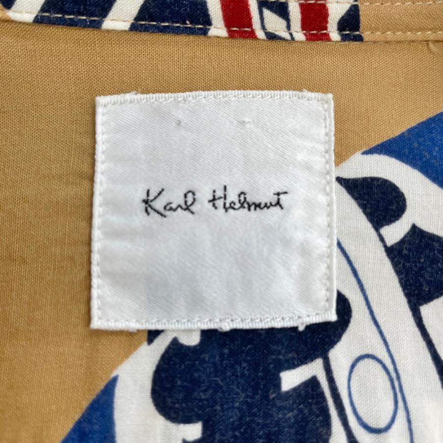 アロハシャツ Karl Helmut カールヘルム L うさぎ 半纏柄 半袖