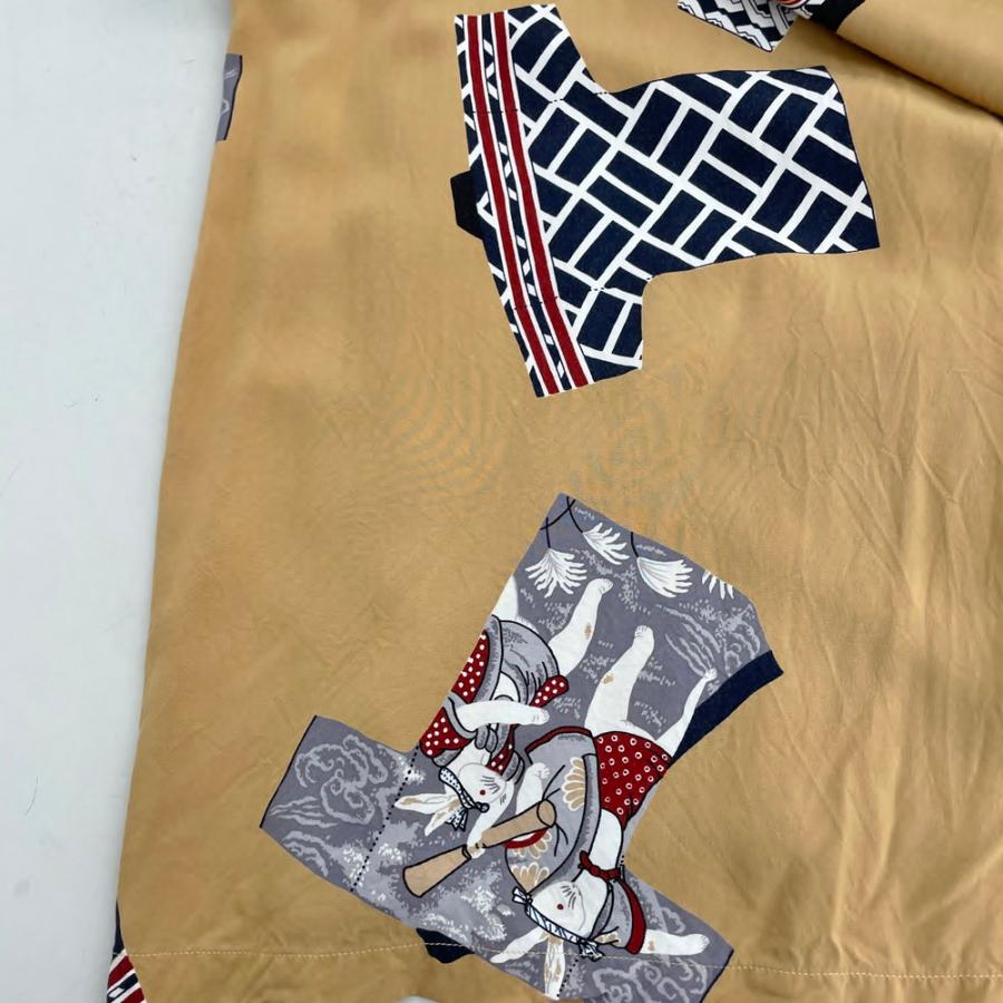 アロハシャツ Karl Helmut カールヘルム L うさぎ 半纏柄 半袖