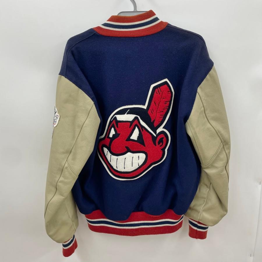 Delong Yankees オフィシャル スタジャン M USA製 スタジャン DeLong デロング M MLB インディアンズ ウール USA製
