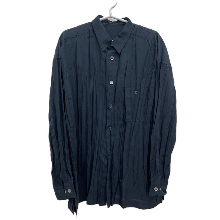 長袖シャツ ISSEY MIYAKE MEN イッセイミヤケ メン M ネイビー シワ