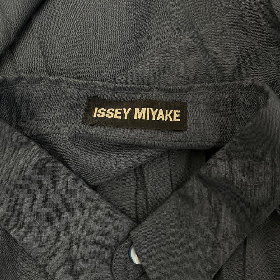 長袖シャツ ISSEY MIYAKE MEN イッセイミヤケ メン M ネイビー シワ