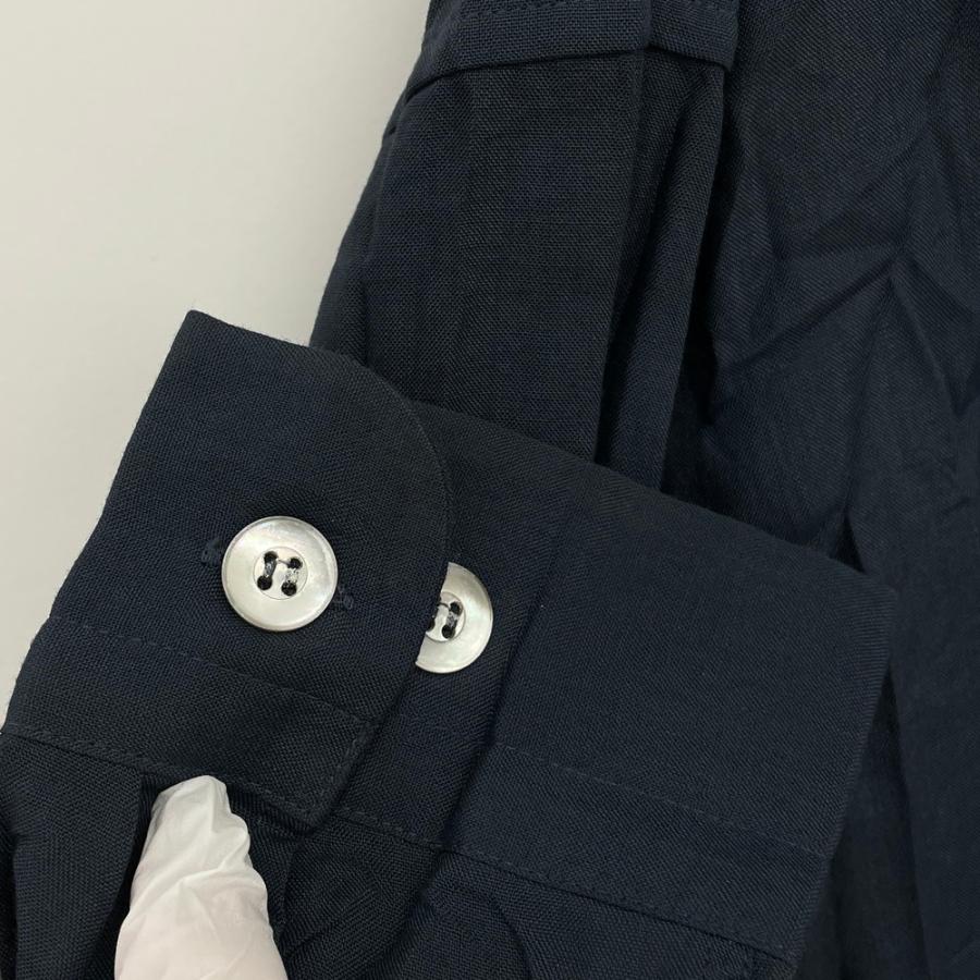 長袖シャツ ISSEY MIYAKE MEN イッセイミヤケ メン M ネイビー シワ