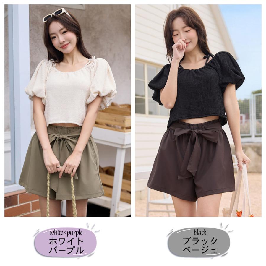 水着 レディース 体型カバー ビキニ ショートパンツ 3点セット