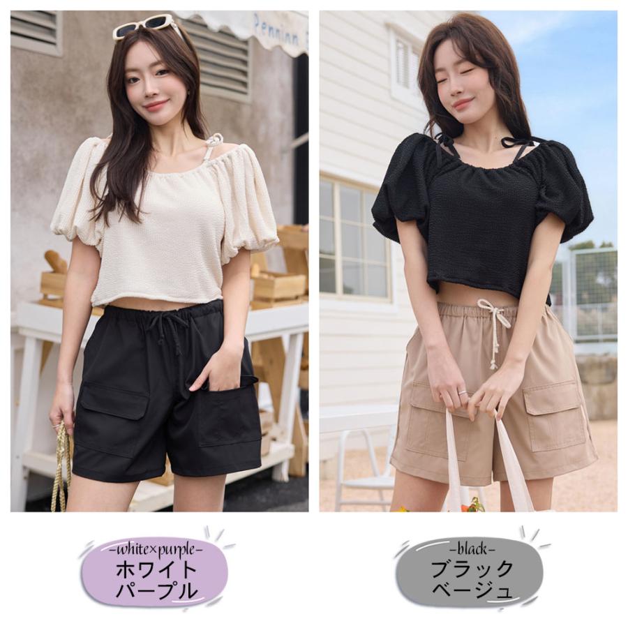 水着 レディース 体型カバー ビキニ ショートパンツ 3点セット