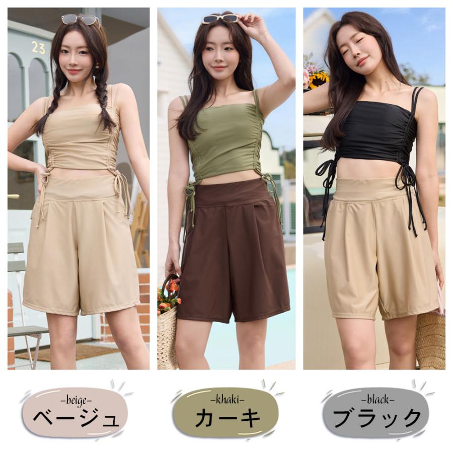 水着 レディース 体型カバー ビキニ ショートパンツ 3点セット
