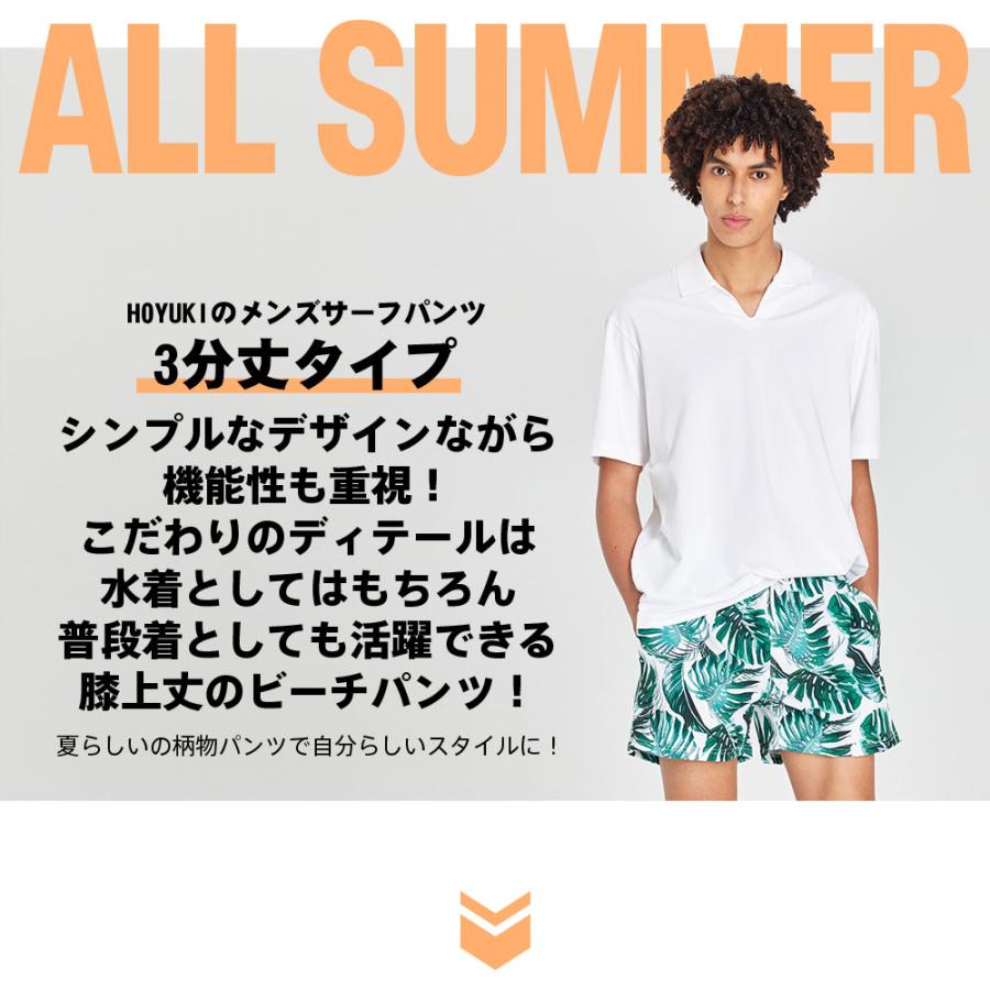 水着 メンズ サーフパンツ 海パン 3分丈 ハーフパンツ インナー付
