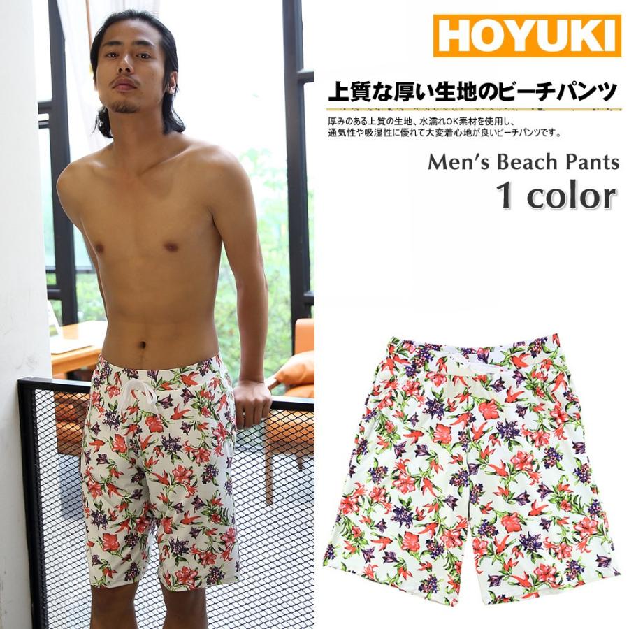 水着 メンズ ビーチパンツ トランクス ハーフパンツ 花柄 サーフパンツ