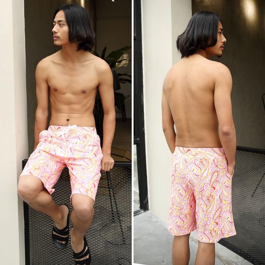 水着 メンズ ビーチパンツ ペイズリー柄 水濡れOK素材 M/L/LL 大きい