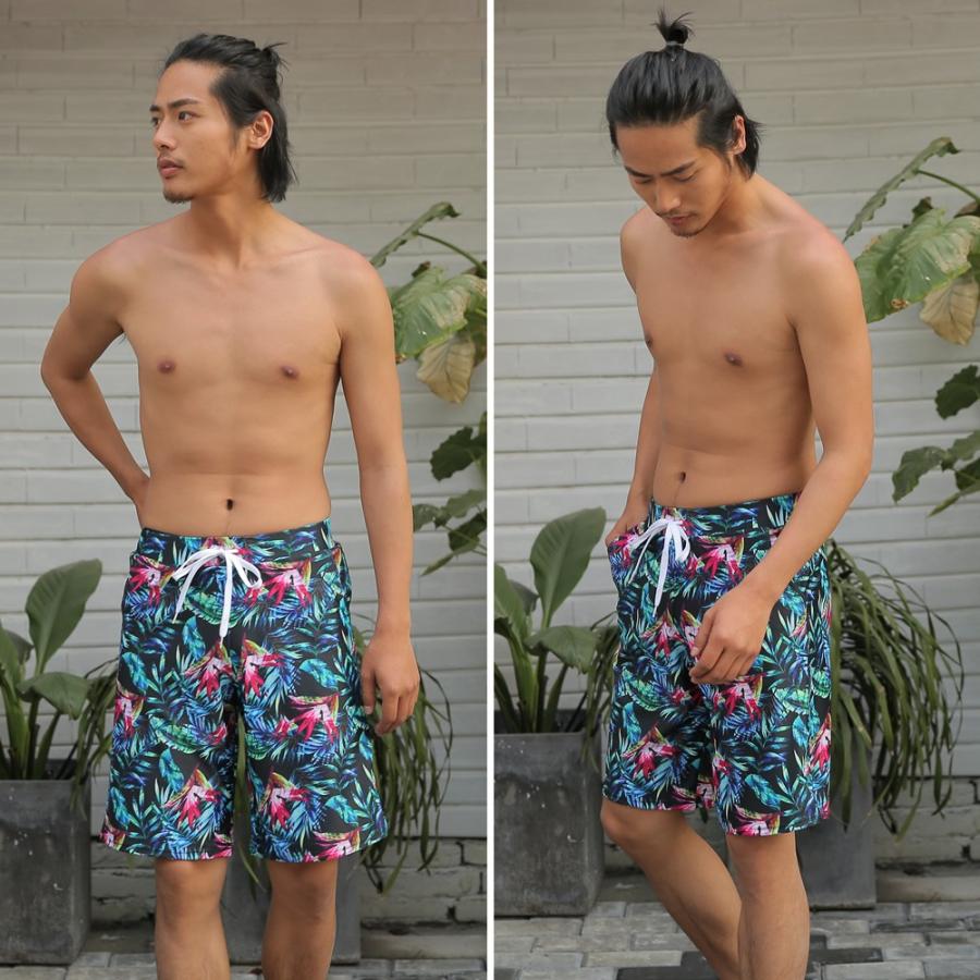 水着 メンズ ビーチパンツ トランクス ハーフパンツ ヤシ柄 水濡れOK