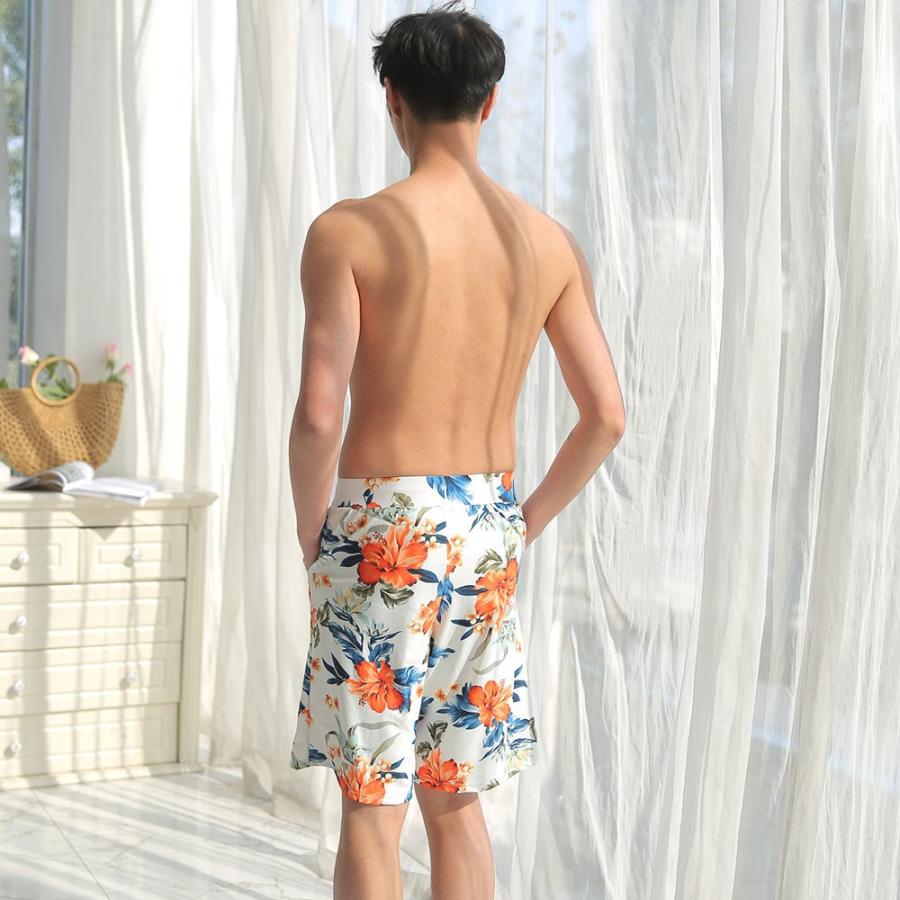 水着 メンズ ビーチパンツ トランクス ハーフパンツ 花柄 フラワー
