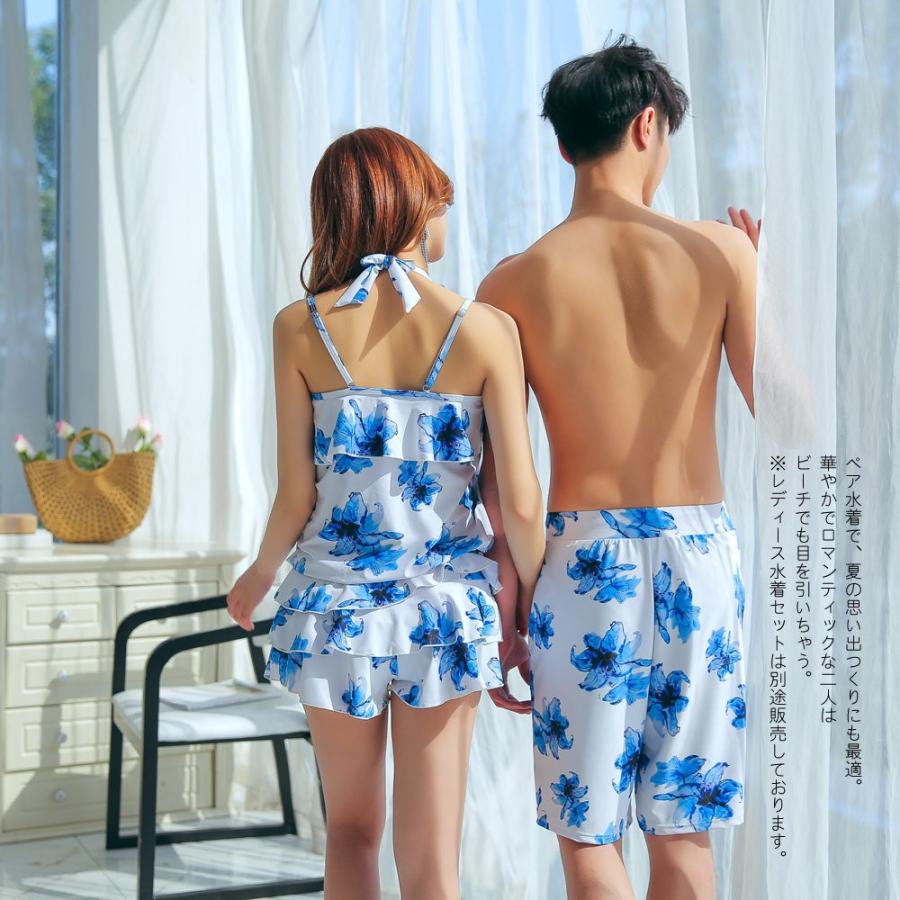 水着 メンズ ビーチパンツ トランクス ハーフパンツ 花柄 フラワー