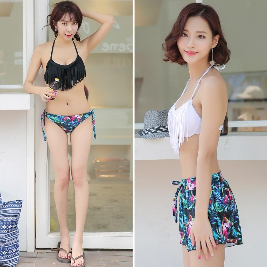 水着 レディース水着 花柄 フリンジ 柄物 フラワー 上下別柄 体型