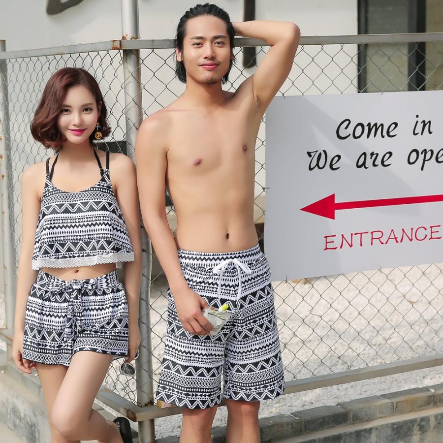 水着 ペア水着 体型カバー メンズ レディース カップルお揃い /S/M/L