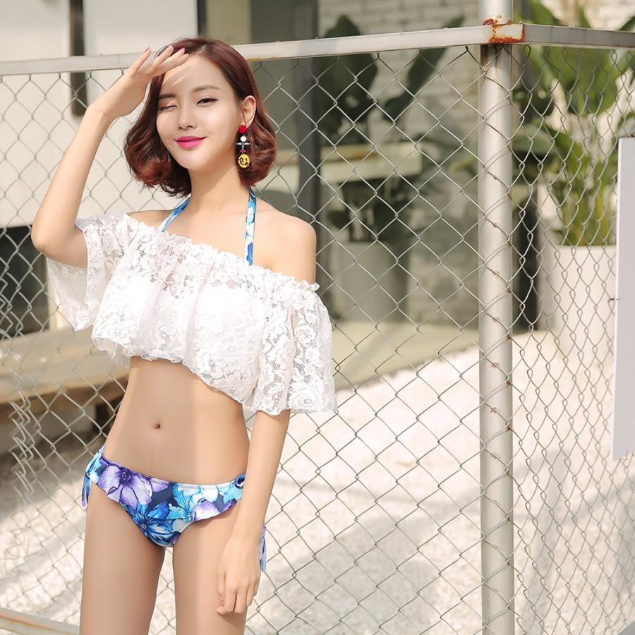 水着 レディース ビキニ オフショルダー フレア水着 花柄 4点 水着 レディース ビキニ オフショルダー フレア水着 花柄 4点