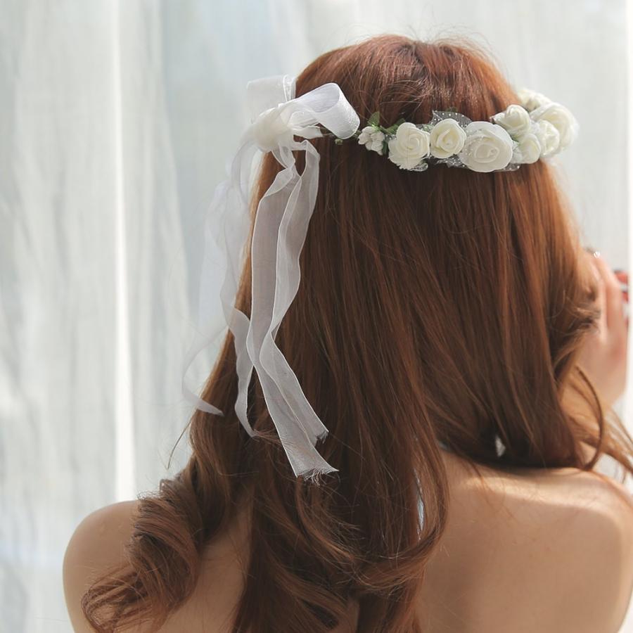 花かんむり 花カチューシャ フェス リボン かわいい 体型カバー 夏 H2804 Hoyuki 通販 Yahoo ショッピング