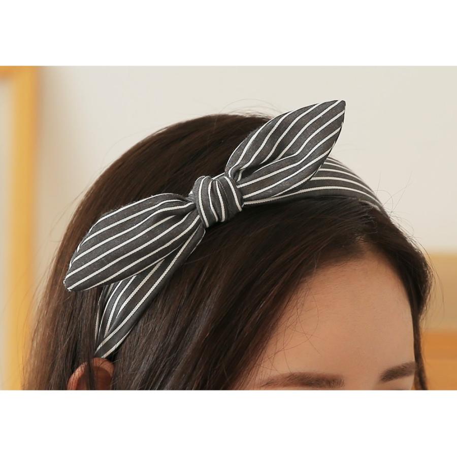 カチューシャ 大人 リボン 髪飾り ブルー ブラック グレー イエロー