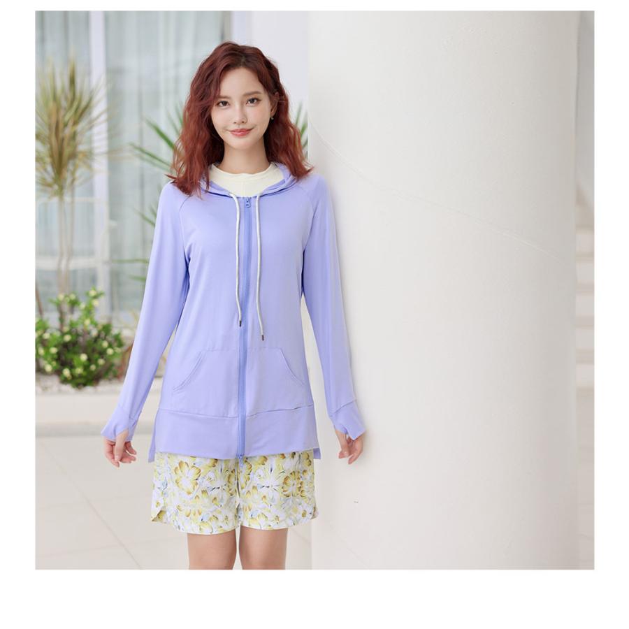 ラッシュガード レディース 水着 体型カバー 長袖 ジップアップ フード