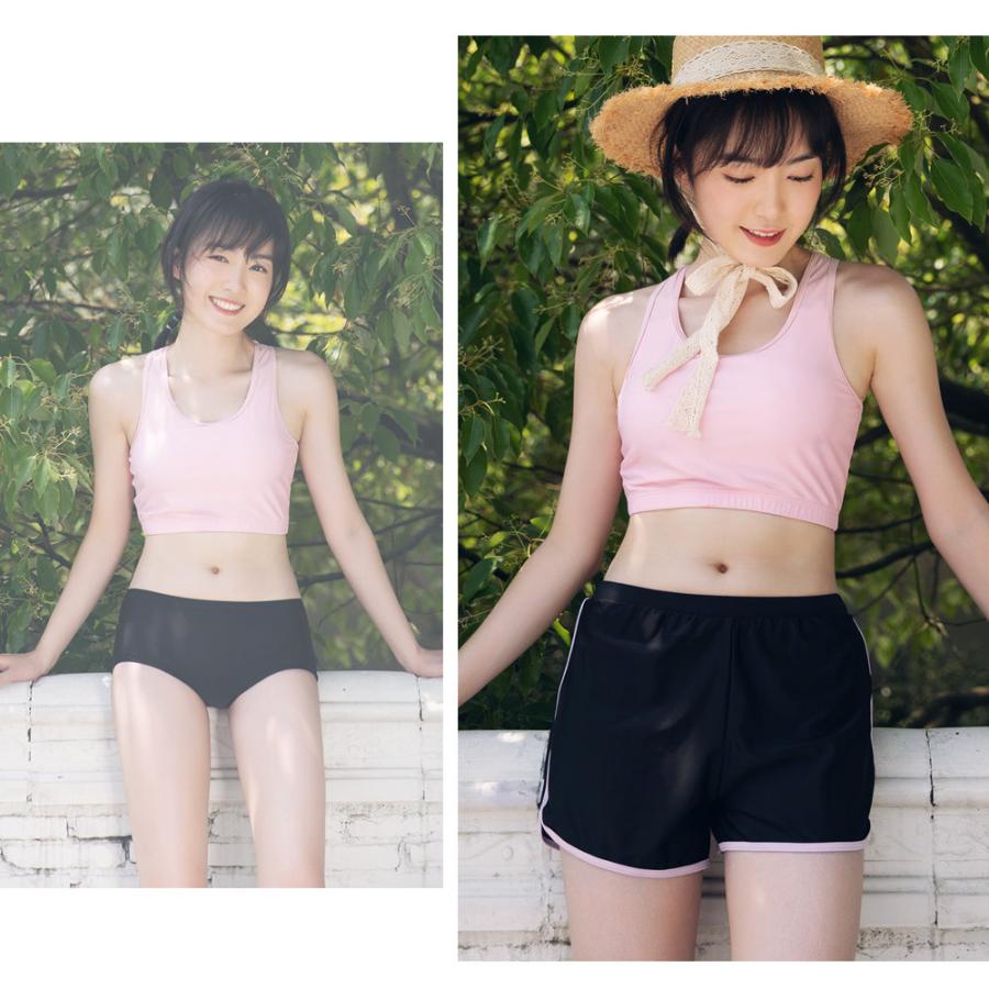 水着 レディース 体型カバー ノンワイヤー ビキニ ショートパンツ
