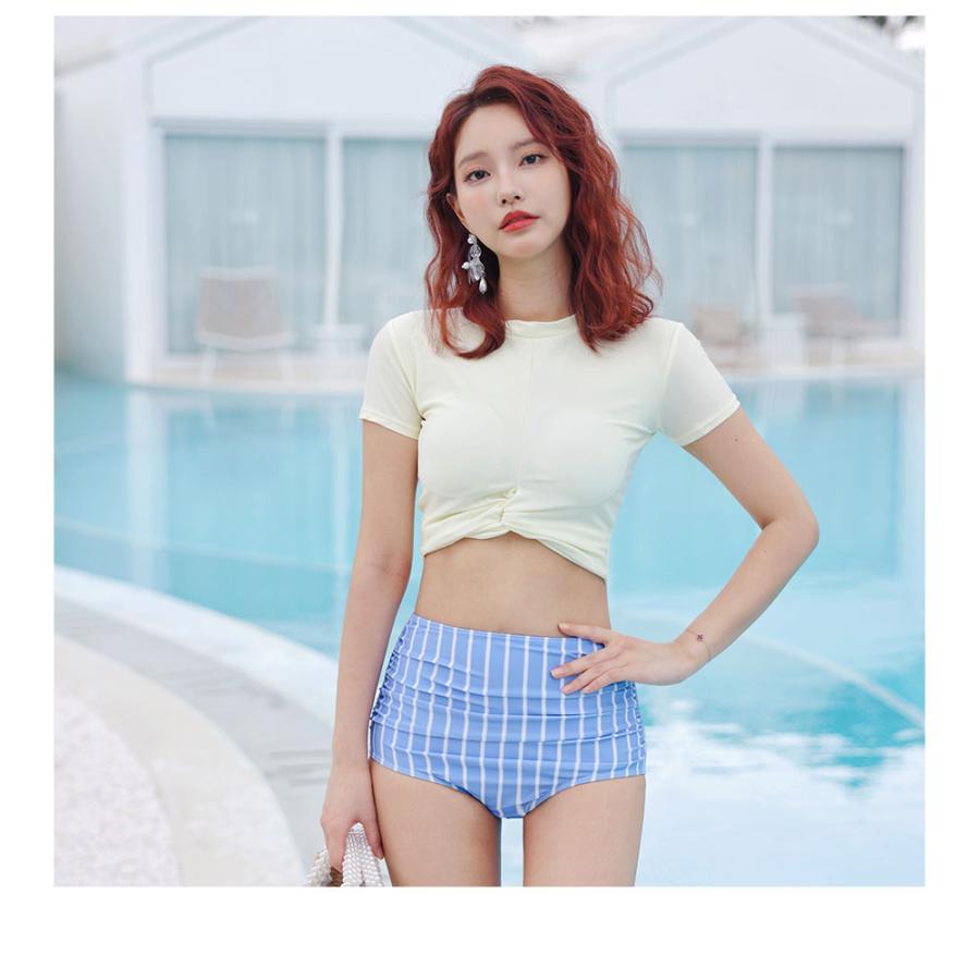 水着 レディース 体型カバー ビキニ Tシャツ風 ハイウエスト 水着 レディース 体型カバー ビキニ Tシャツ風 ハイウエスト