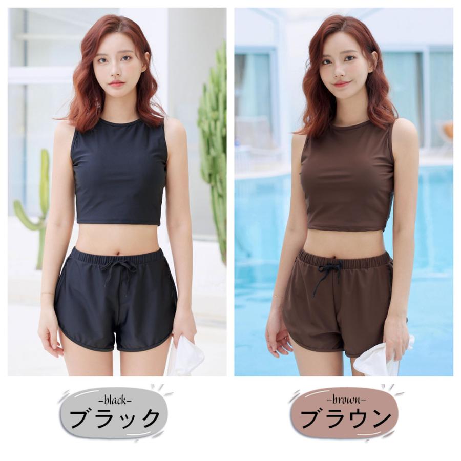 水着 レディース 体型カバー ビキニ ショートパンツ 3点セット