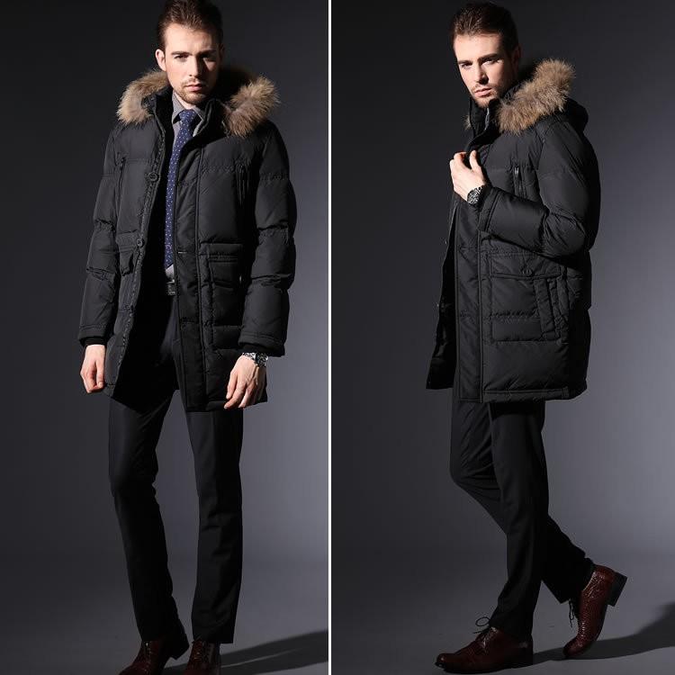 即納可、メンズダウンコート高級ダウン80％使用フード付き、リアル