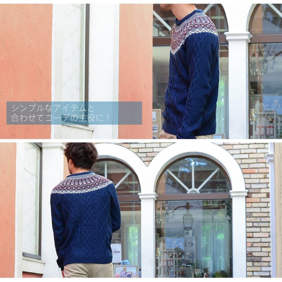 在庫処分】正規品 メンズ セーター ニット ネイビー グレー 冬 M/L/XL