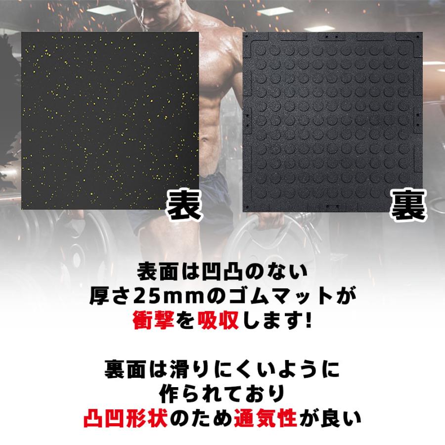 ジムマット 8枚セット 100×100 厚み25mm ゴムマット 筋トレ 衝撃吸収