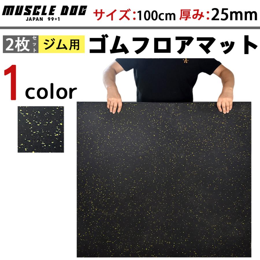 ジムマット 2枚セット 100×100 厚み25mm ゴムマット 筋トレ 衝撃吸収 