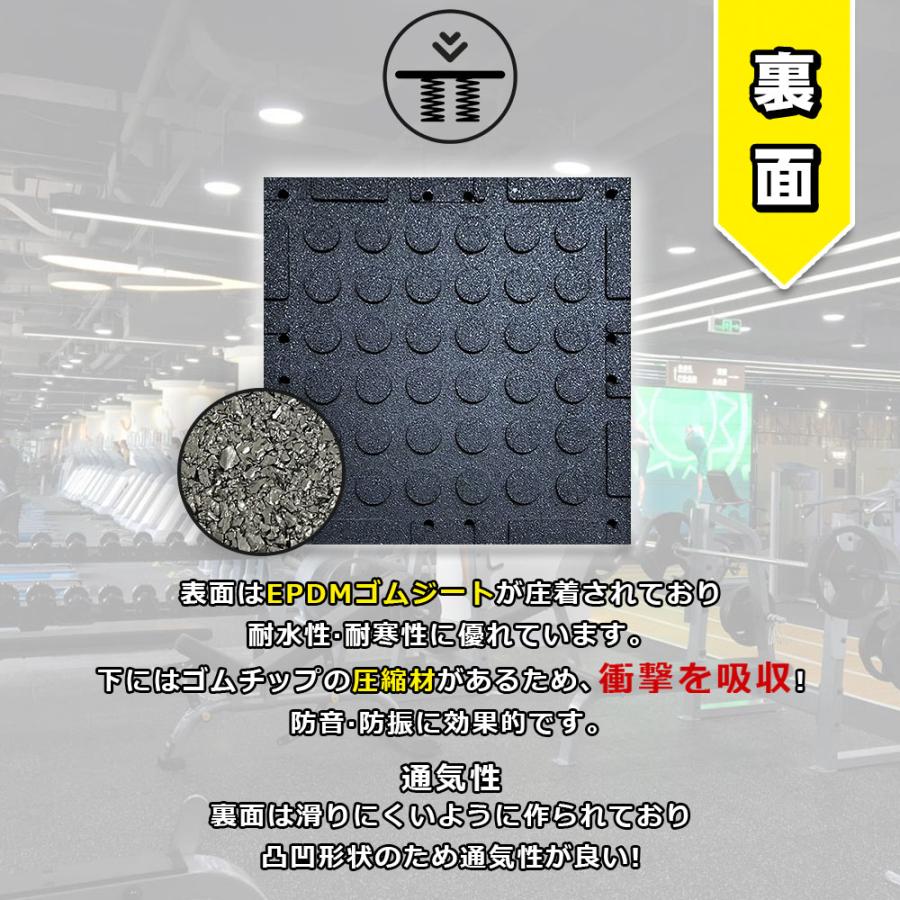 ジムマット 16枚セット 50×50 厚み25mm ゴムマット 筋トレ 衝撃吸収