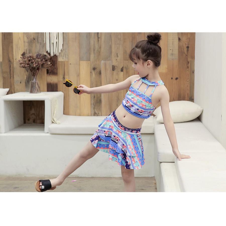 キッズ 水着 女の子 セパレート ビスチェ ハイネック フリル 付 女子 幼児 セット水着 夏 プール 可愛い ブルー オレンジ 90 100 110 1 Xc1908k Hoyuki 通販 Yahoo ショッピング