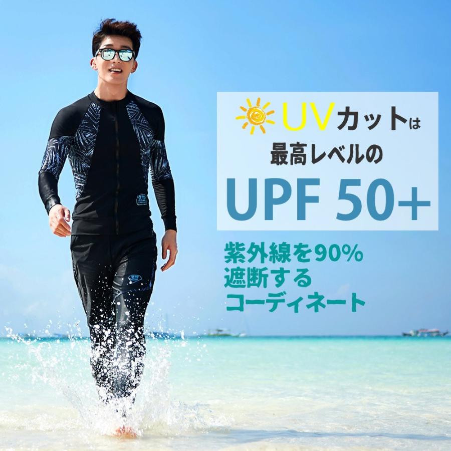フィットネス水着 水着 メンズ ラッシュガード 上下セット 長袖 サーフ