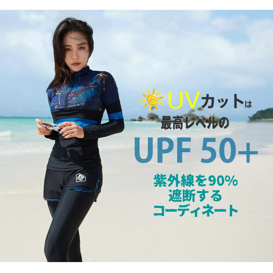 フィットネス水着 水着 ペア カップル ウェットスーツ リーフ柄 体型