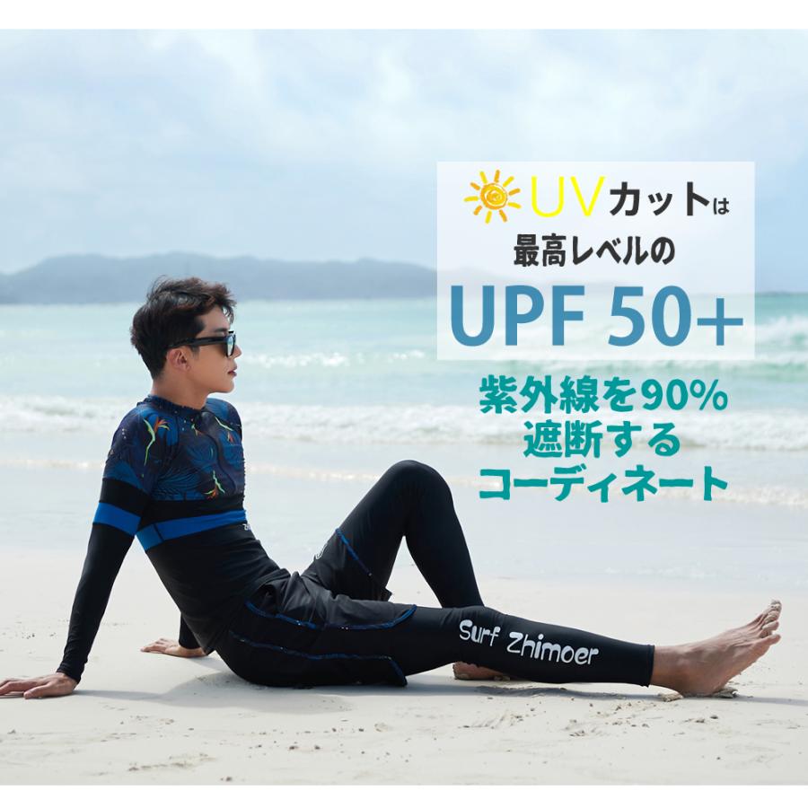 フィットネス水着 水着 ペア カップル ウェットスーツ リーフ柄 体型