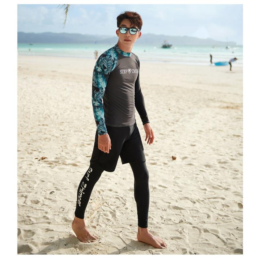 フィットネス水着 水着 メンズ ラッシュガード 上下セット 長袖 サーフ