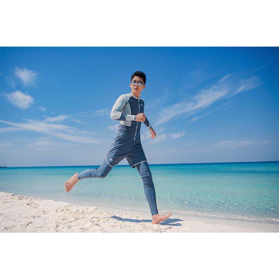 新作登場！ フィットネス水着 メンズ ラッシュガード 上下セット 長袖