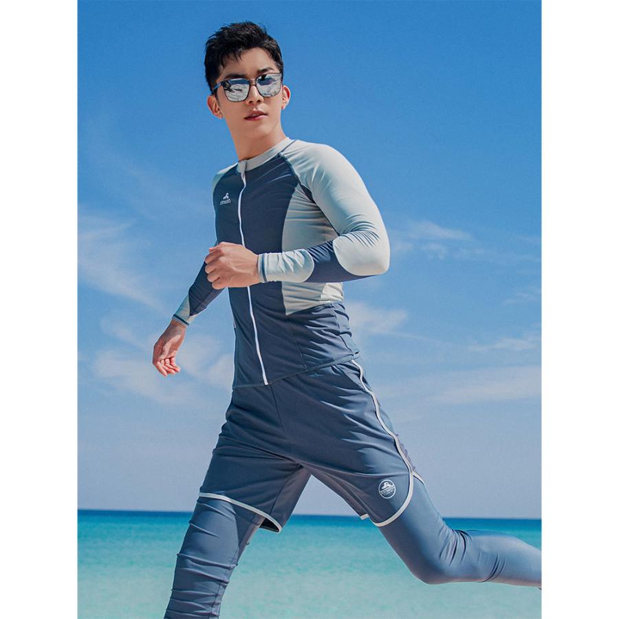 新作登場！ フィットネス水着 メンズ ラッシュガード 上下セット 長袖