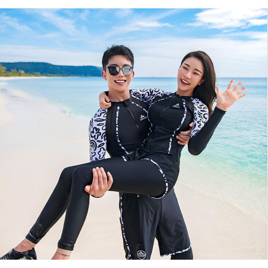 新作登場！ フィットネス水着 ペア カップル ウェットスーツ リーフ柄