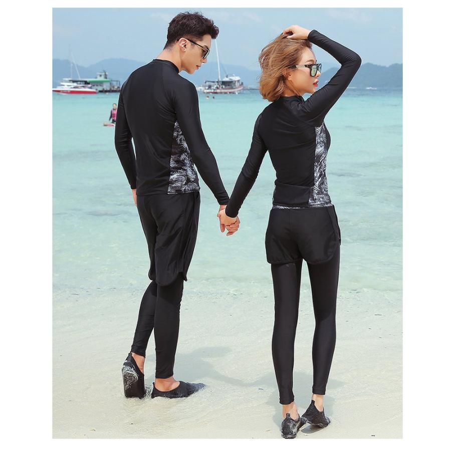 フィットネス水着 体型カバー レディース メンズ 水着 ペア カップル お揃い セットアップ ラッシュガード 長袖 競泳水着 Zm9003c Hoyuki 通販 Yahoo ショッピング