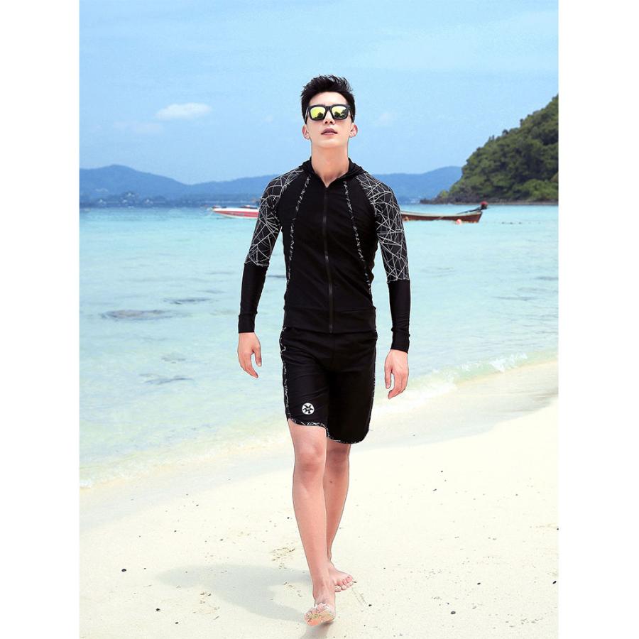 フィットネス水着 水着 メンズ ラッシュガード 上下セット 長袖 サーフ